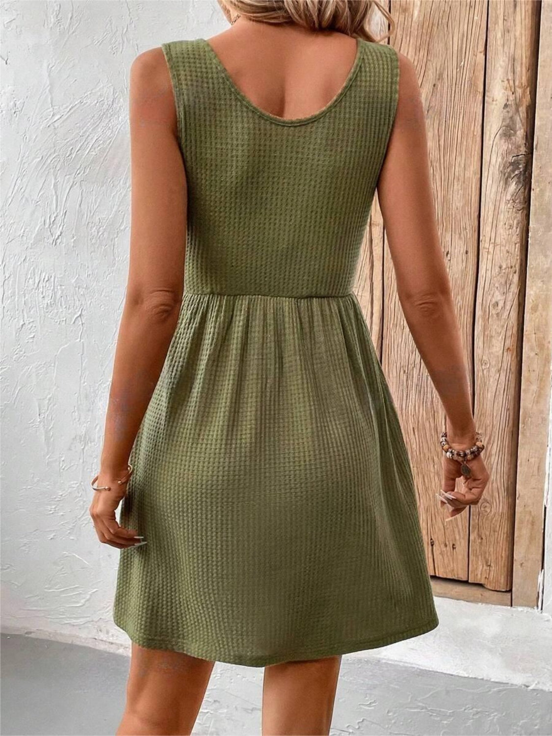 Scoop Neck Wide Strap Mini Tank Dress - aurelia-clothing-8955