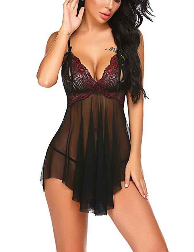 Sheer Elegant Lingerie Strappy Lace-Free Shipping - aurelia-clothing-8955