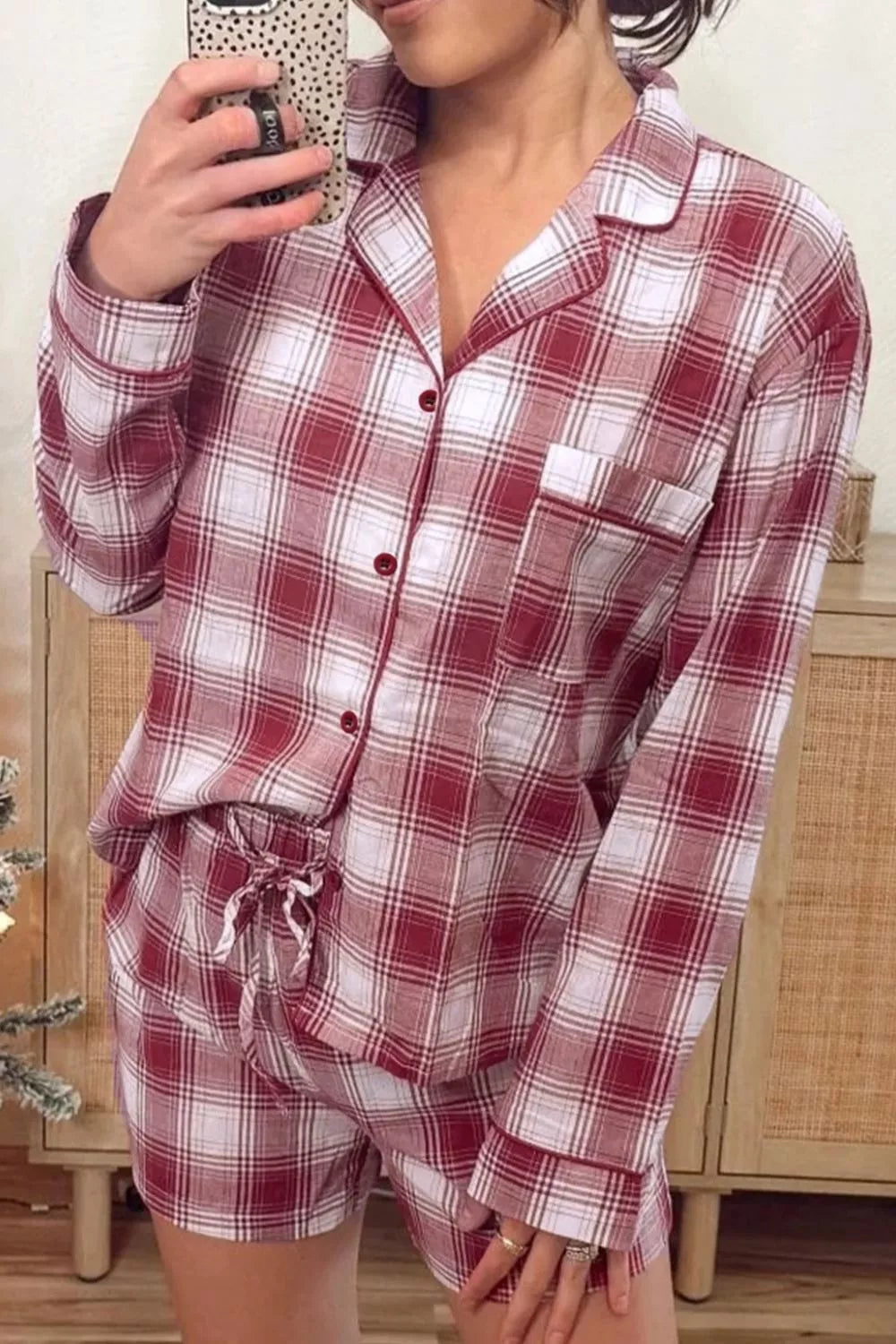 Shirt and Drawstring Shorts Lounge Set-Free Shipping - aurelia-clothing-8955