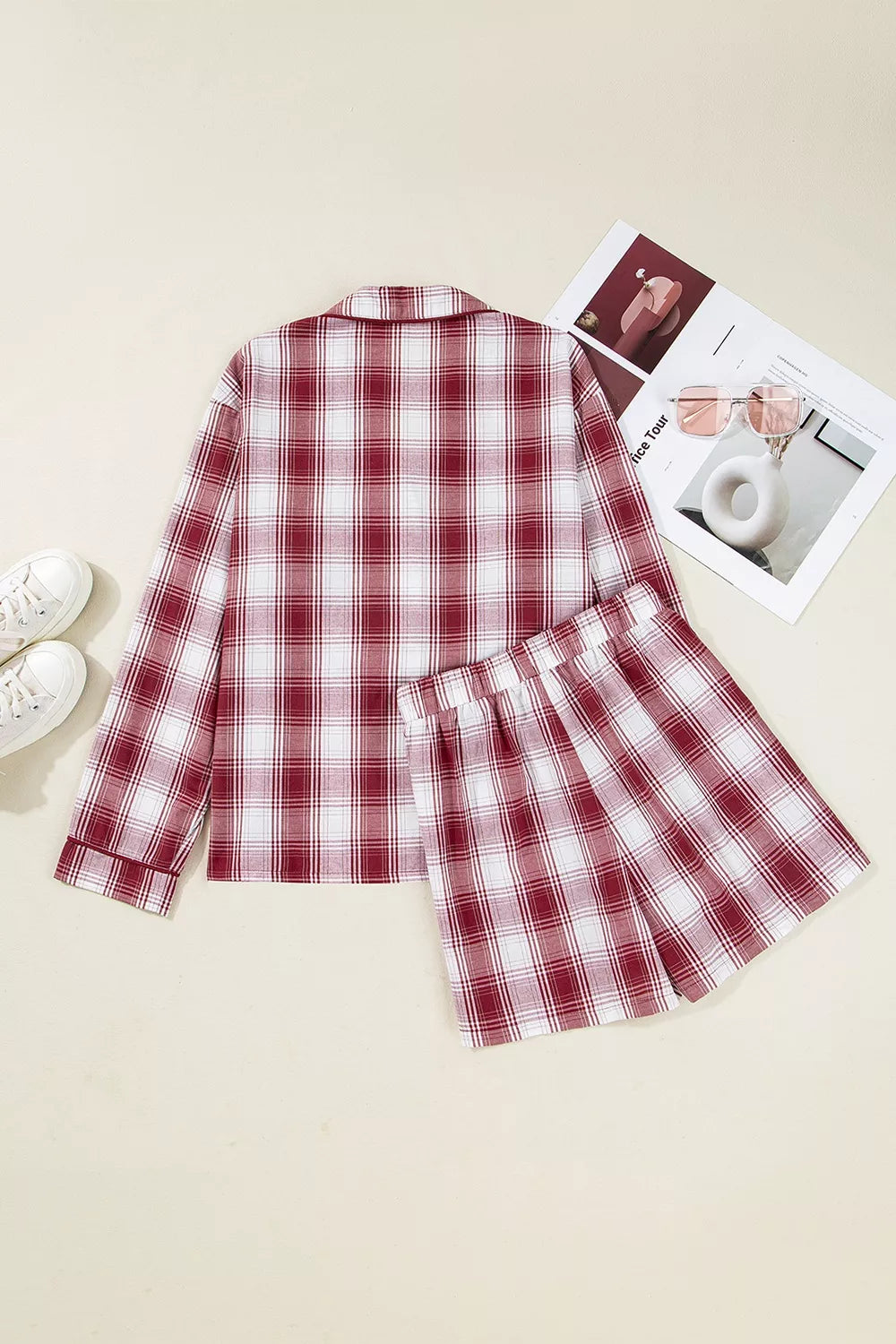Shirt and Drawstring Shorts Lounge Set-Free Shipping - aurelia-clothing-8955