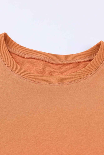 Side Slit Drop Shoulder Sweatshirt - aurelia-clothing-8955