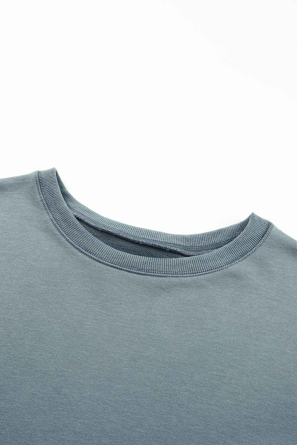 Side Slit Drop Shoulder Sweatshirt - aurelia-clothing-8955