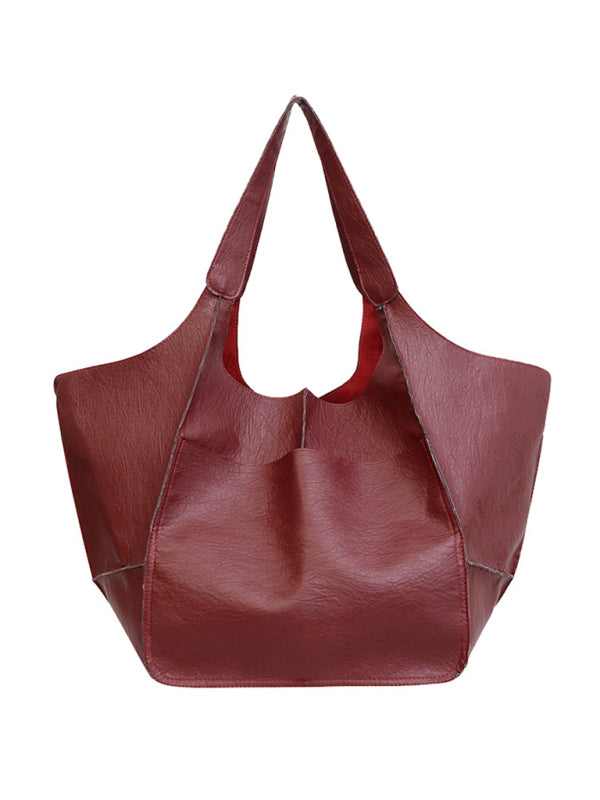 Simple Large Bag Soft Leather Large Capacity One Shoulder Portable Tote Bag-Free Shipping - aurelia-clothing-8955
