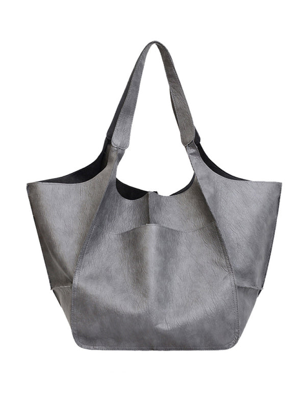 Simple Large Bag Soft Leather Large Capacity One Shoulder Portable Tote Bag-Free Shipping - aurelia-clothing-8955