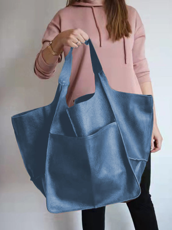 Simple Large Bag Soft Leather Large Capacity One Shoulder Portable Tote Bag-Free Shipping - aurelia-clothing-8955