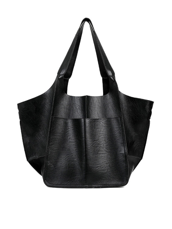 Simple Large Bag Soft Leather Large Capacity One Shoulder Portable Tote Bag-Free Shipping - aurelia-clothing-8955