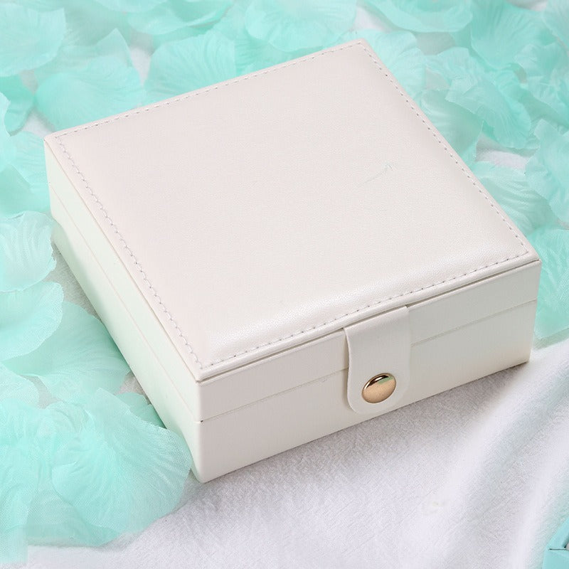 Single-Layer PU Simple Jewelry Storage Box Creative Portable Jewelry Box Earrings Ring Small Jewelry Box - Free Shipping - aurelia-clothing-8955