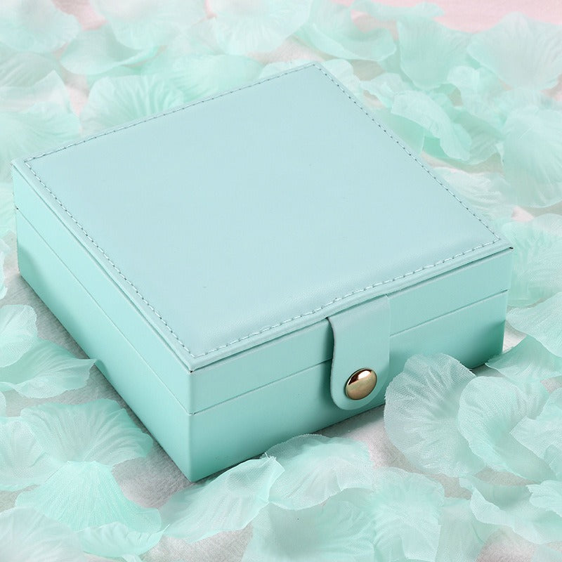 Single-Layer PU Simple Jewelry Storage Box Creative Portable Jewelry Box Earrings Ring Small Jewelry Box - Free Shipping - aurelia-clothing-8955