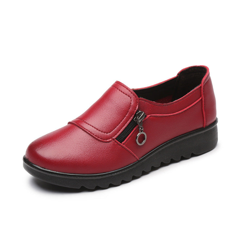 Single Shoes Womens Spring And Autumn New Middle Age And Elderly Womens Shoes Leather Shoes Grandma Shoes Ins Elderly Shoes - Free Shipping - aurelia-clothing-8955