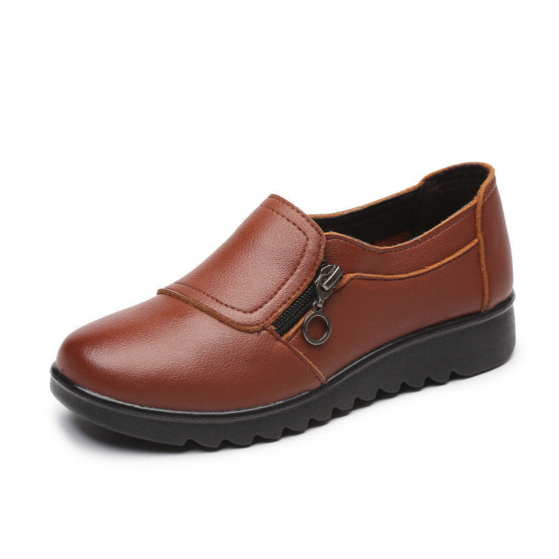 Single Shoes Womens Spring And Autumn New Middle Age And Elderly Womens Shoes Leather Shoes Grandma Shoes Ins Elderly Shoes - Free Shipping - aurelia-clothing-8955