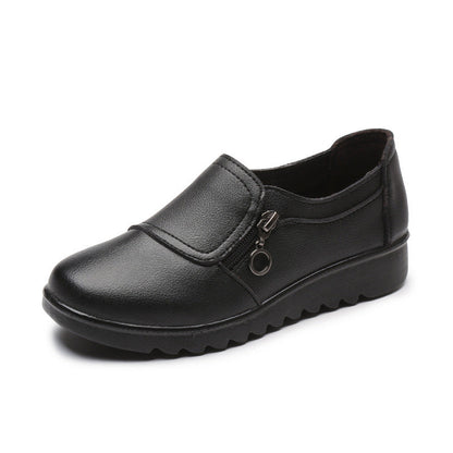 Single Shoes Womens Spring And Autumn New Middle Age And Elderly Womens Shoes Leather Shoes Grandma Shoes Ins Elderly Shoes - Free Shipping - aurelia-clothing-8955