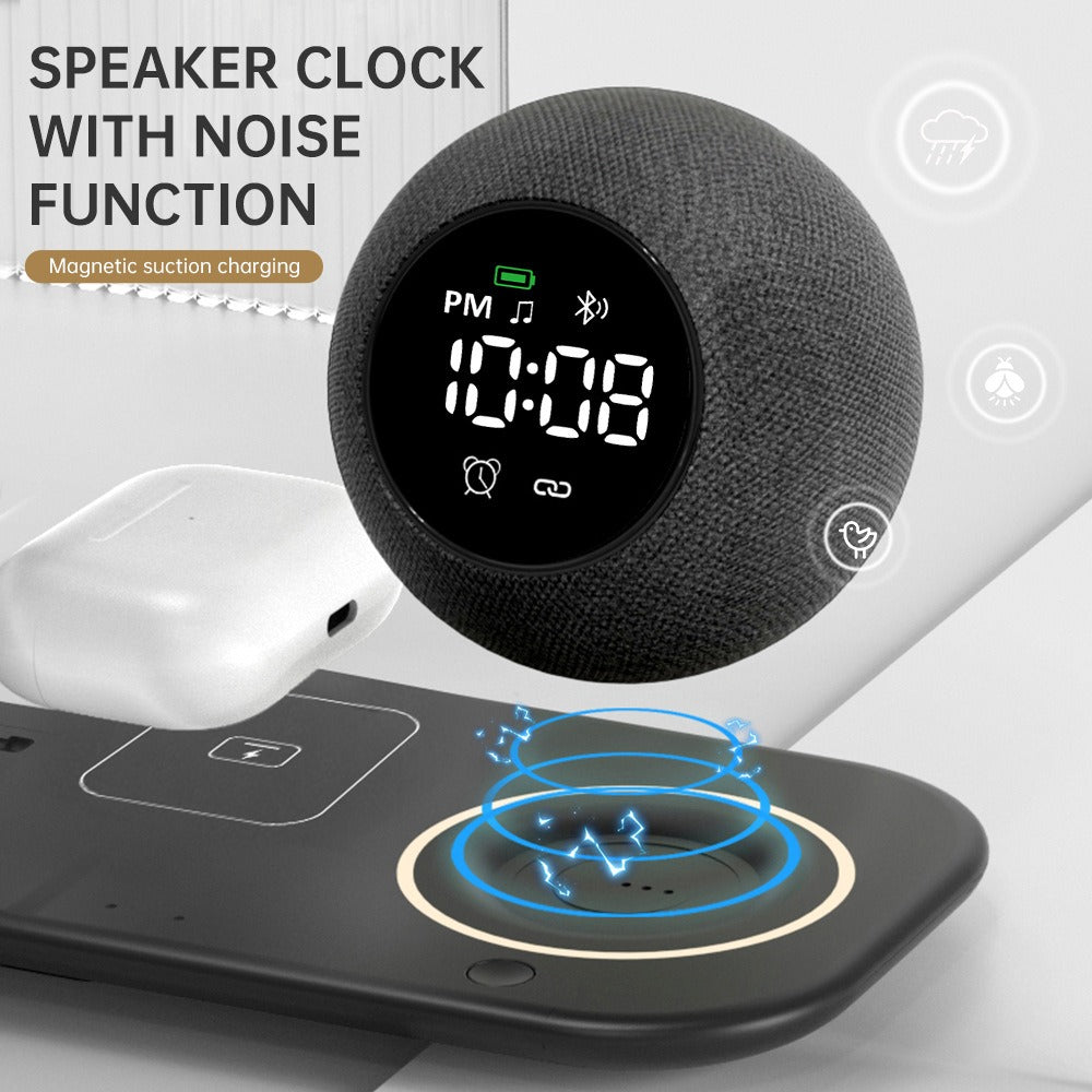 Six in one mobile phone watch headphones wireless charging clock alarm Bluetooth speaker night light - Free Shipping - aurelia-clothing-8955