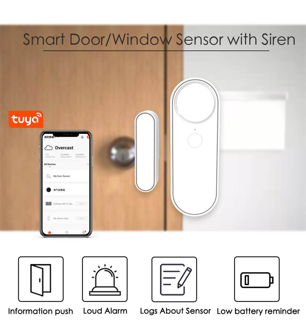 Smart Life Tuya Wifi Window Detector Door Open Close Sensor Security Contact Wifi Smart Door Sensor - Free Shipping - aurelia-clothing-8955