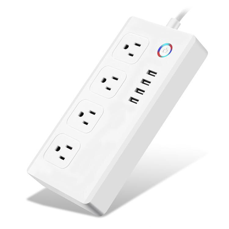 Smart Power Strip,WiFi Power Bar Multiple Outlet Extension Cord with 4 USB and 4 Individual Controlled AC Plugs by Tuya - Free Shipping - aurelia-clothing-8955