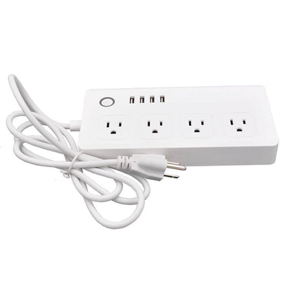 Smart Power Strip,WiFi Power Bar Multiple Outlet Extension Cord with 4 USB and 4 Individual Controlled AC Plugs by Tuya - Free Shipping - aurelia-clothing-8955