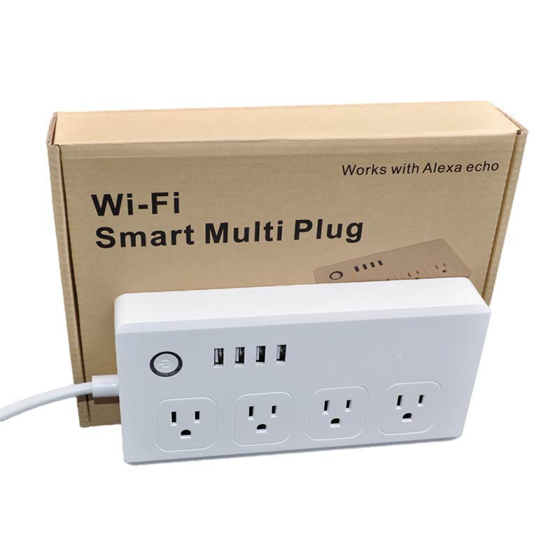 Smart Power Strip,WiFi Power Bar Multiple Outlet Extension Cord with 4 USB and 4 Individual Controlled AC Plugs by Tuya - Free Shipping - aurelia-clothing-8955