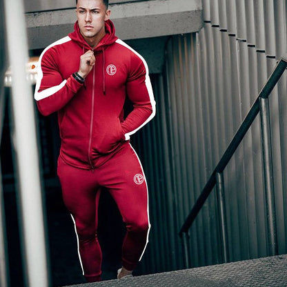 Sport Man Tracksuit Running Gym Men Set Sport Clothing Set Joggers Fitness Bodybuilding Sports Suits Mens HoodiePants Suit Men - Free Shipping - aurelia-clothing-8955