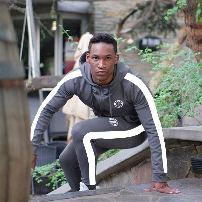 Sport Man Tracksuit Running Gym Men Set Sport Clothing Set Joggers Fitness Bodybuilding Sports Suits Mens HoodiePants Suit Men - Free Shipping - aurelia-clothing-8955