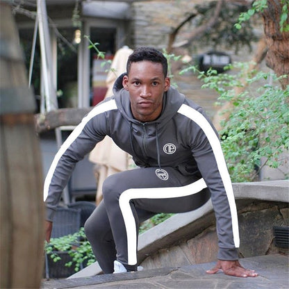 Sport Man Tracksuit Running Gym Men Set Sport Clothing Set Joggers Fitness Bodybuilding Sports Suits Mens HoodiePants Suit Men - Free Shipping - aurelia-clothing-8955