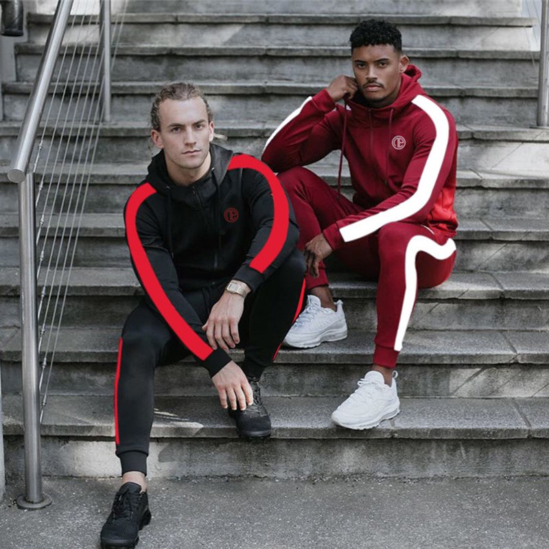 Sport Man Tracksuit Running Gym Men Set Sport Clothing Set Joggers Fitness Bodybuilding Sports Suits Mens HoodiePants Suit Men - Free Shipping - aurelia-clothing-8955