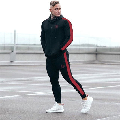 Sport Man Tracksuit Running Gym Men Set Sport Clothing Set Joggers Fitness Bodybuilding Sports Suits Mens HoodiePants Suit Men - Free Shipping - aurelia-clothing-8955