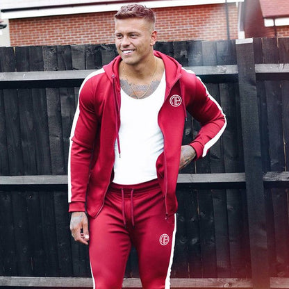 Sport Man Tracksuit Running Gym Men Set Sport Clothing Set Joggers Fitness Bodybuilding Sports Suits Mens HoodiePants Suit Men - Free Shipping - aurelia-clothing-8955