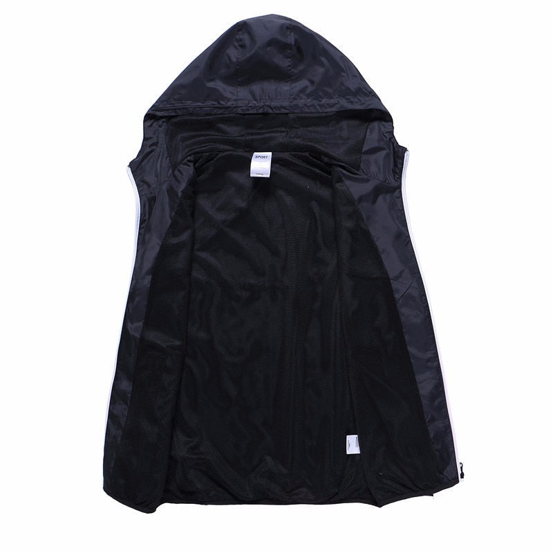 Spring Summer Mens Fashion Outerwear Windbreaker Men S Thin Jackets Hooded Casual Sporting Coat Big Size - Free Shipping - aurelia-clothing-8955
