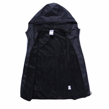 Spring Summer Mens Fashion Outerwear Windbreaker Men S Thin Jackets Hooded Casual Sporting Coat Big Size - Free Shipping - aurelia-clothing-8955