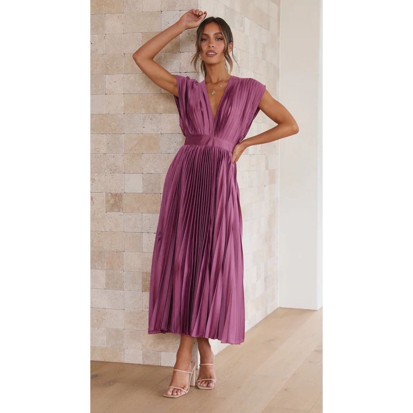 SpringSummer New Sexy Pleated Dress INS Casual Loose Zipper Sleeveless Dress - Free Shipping - aurelia-clothing-8955