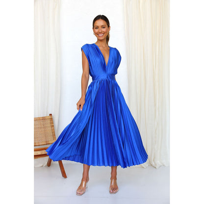 SpringSummer New Sexy Pleated Dress INS Casual Loose Zipper Sleeveless Dress - Free Shipping - aurelia-clothing-8955