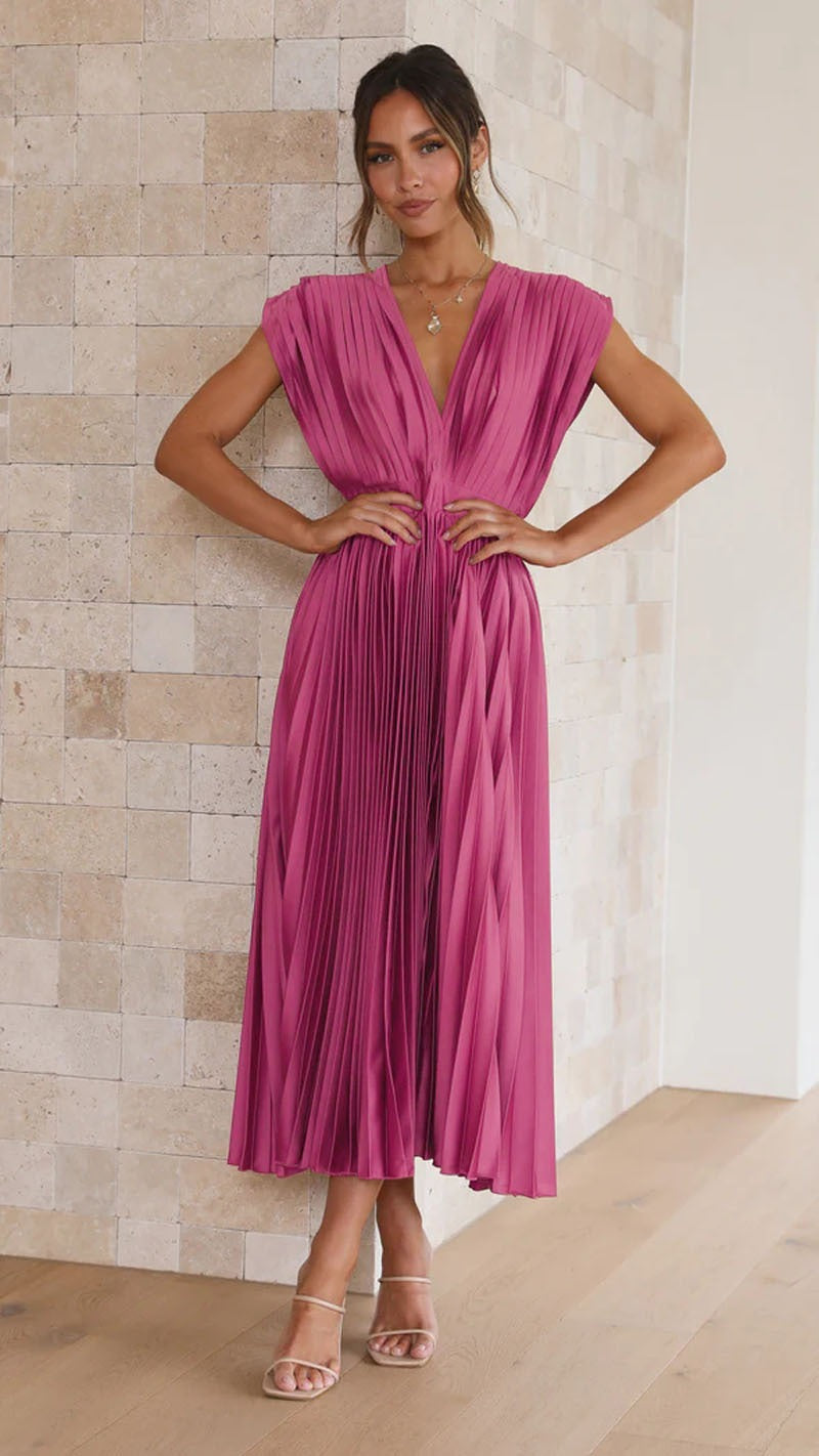 SpringSummer New Sexy Pleated Dress INS Casual Loose Zipper Sleeveless Dress - Free Shipping - aurelia-clothing-8955