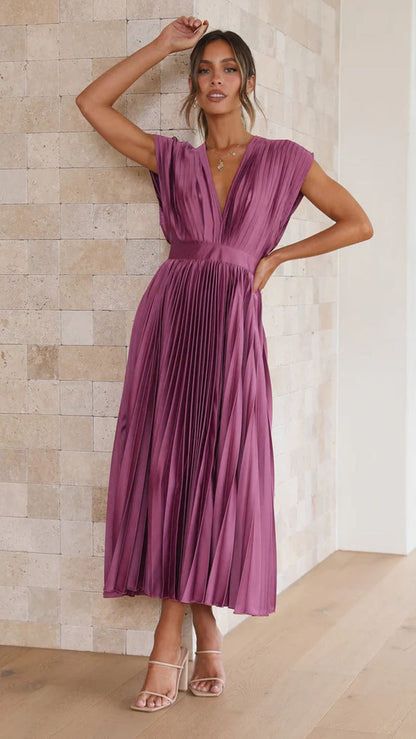 SpringSummer New Sexy Pleated Dress INS Casual Loose Zipper Sleeveless Dress - Free Shipping - aurelia-clothing-8955