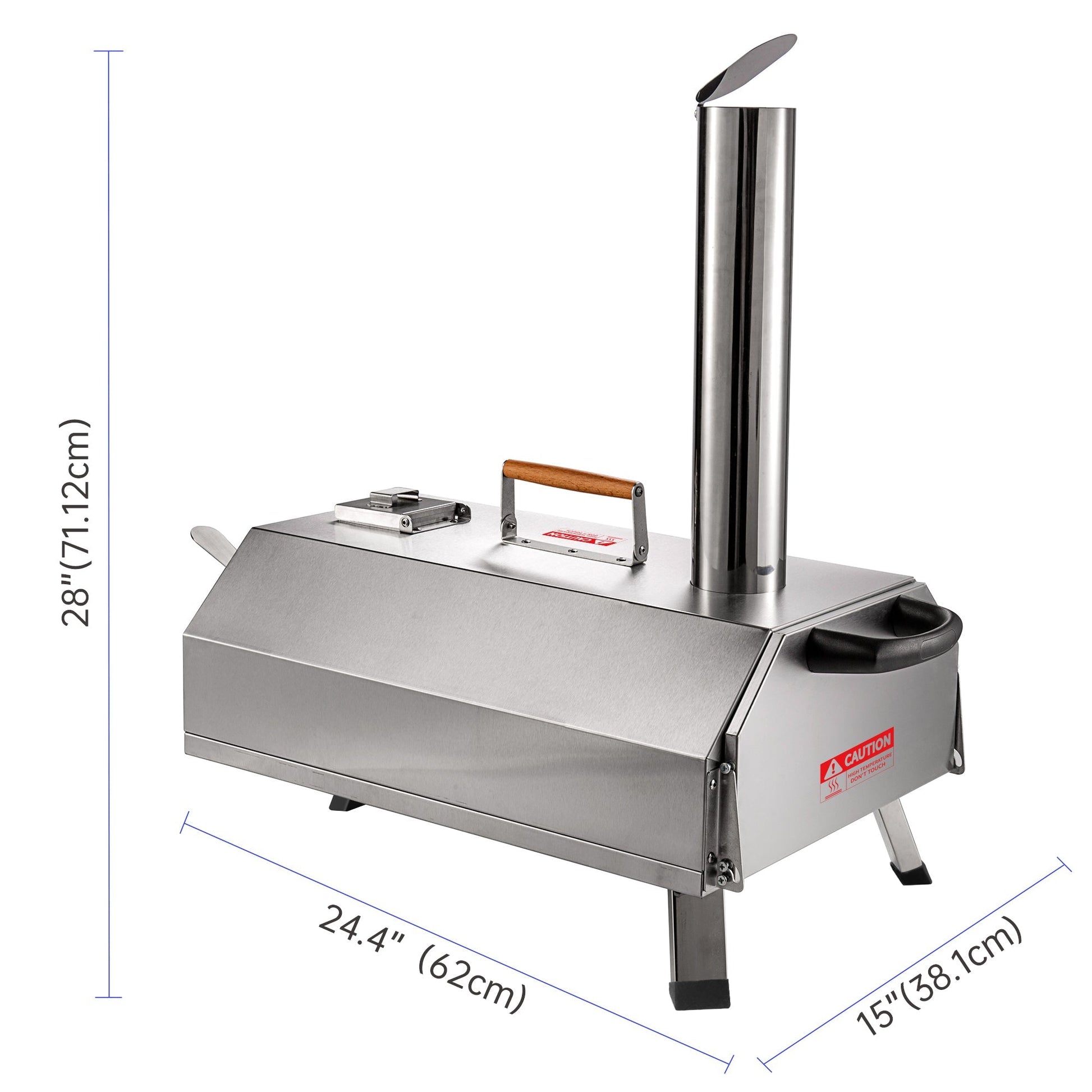 Stainless Steel Pizza Oven Outdoor 12 Automatic Rotatable Pizza Ovens Portable Wood Fired Pizza Oven Pizza Maker with Timer - Free Shipping - aurelia-clothing-8955