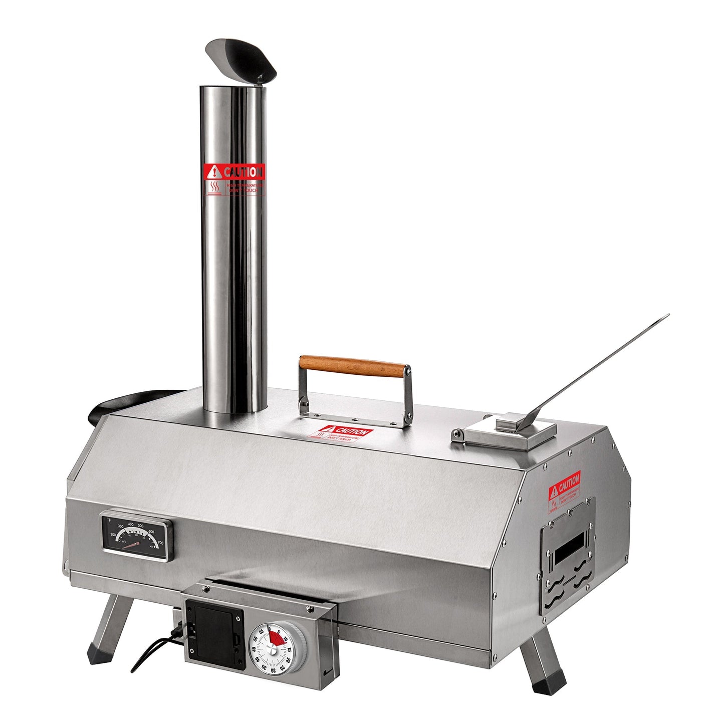 Stainless Steel Pizza Oven Outdoor 12 Automatic Rotatable Pizza Ovens Portable Wood Fired Pizza Oven Pizza Maker with Timer - Free Shipping - aurelia-clothing-8955