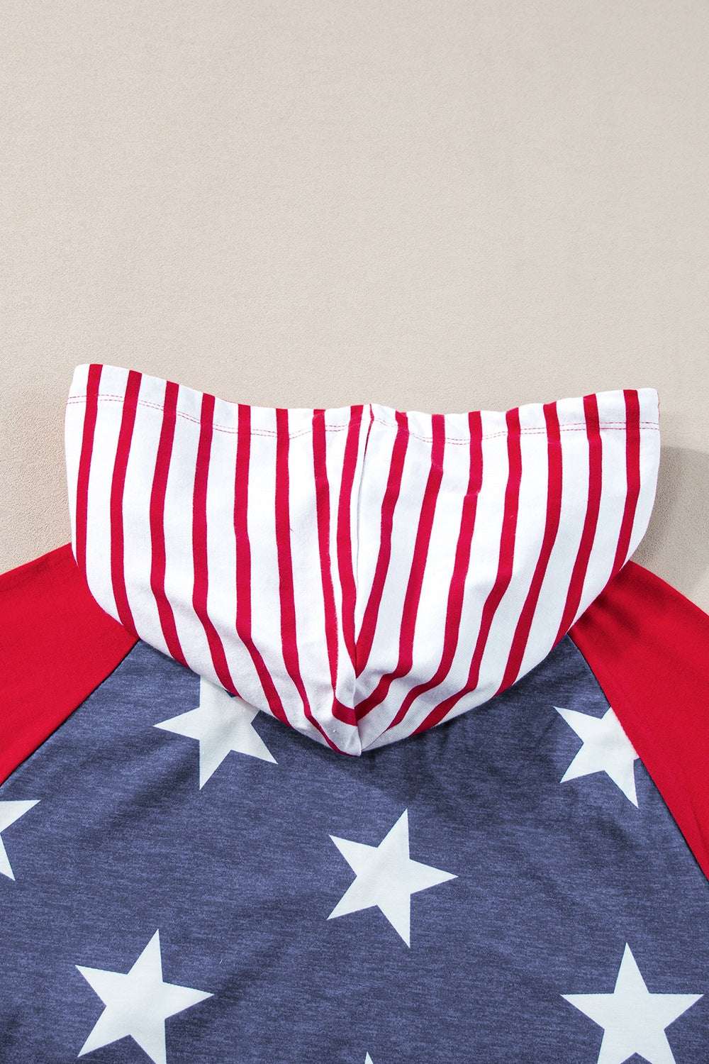 Stars and Stripes Print Drawstring Hoodie - aurelia-clothing-8955