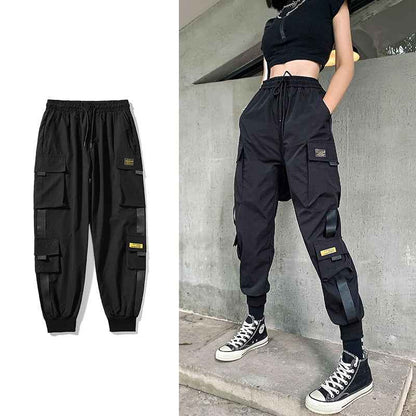 Streetwear Black Pants Women Korean Style Elastic Waist Sweatpants Baggy Pants Summer Autumn Hip Hop Harajuku Trousers Women - aurelia-clothing-8955