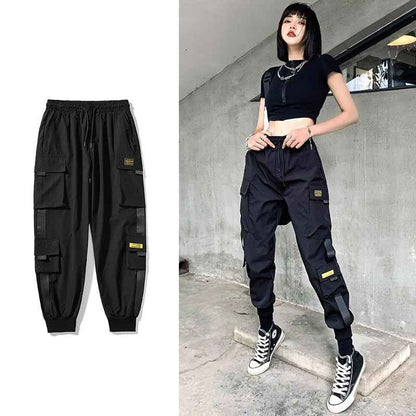 Streetwear Black Pants Women Korean Style Elastic Waist Sweatpants Baggy Pants Summer Autumn Hip Hop Harajuku Trousers Women - aurelia-clothing-8955
