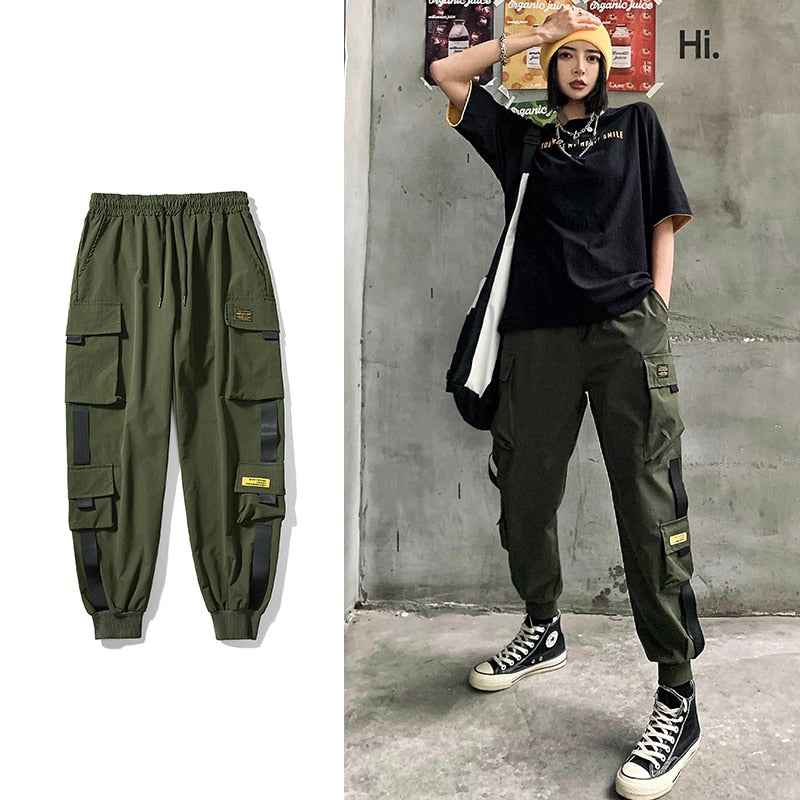 Streetwear Black Pants Women Korean Style Elastic Waist Sweatpants Baggy Pants Summer Autumn Hip Hop Harajuku Trousers Women - aurelia-clothing-8955