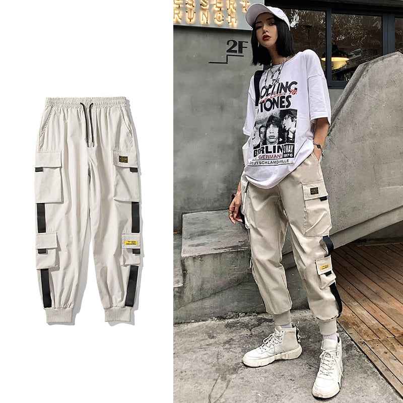 Streetwear Black Pants Women Korean Style Elastic Waist Sweatpants Baggy Pants Summer Autumn Hip Hop Harajuku Trousers Women - aurelia-clothing-8955