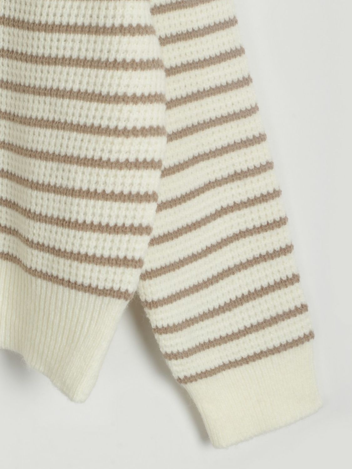 Striped Half Zip Long Sleeve Sweater - aurelia-clothing-8955