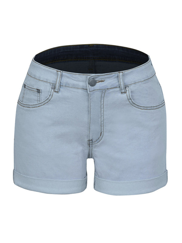 Stylish simple high elastic womens denim shorts - Free Shipping - aurelia-clothing-8955