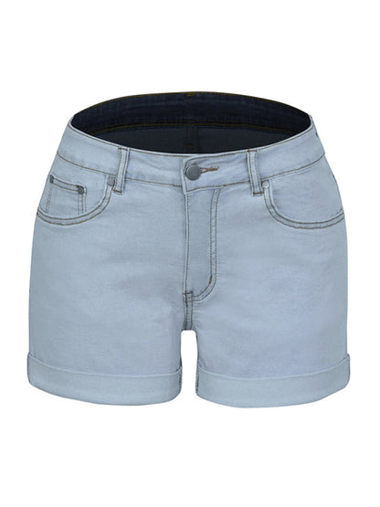 Stylish simple high elastic womens denim shorts - Free Shipping - aurelia-clothing-8955