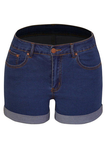 Stylish simple high elastic womens denim shorts - Free Shipping - aurelia-clothing-8955