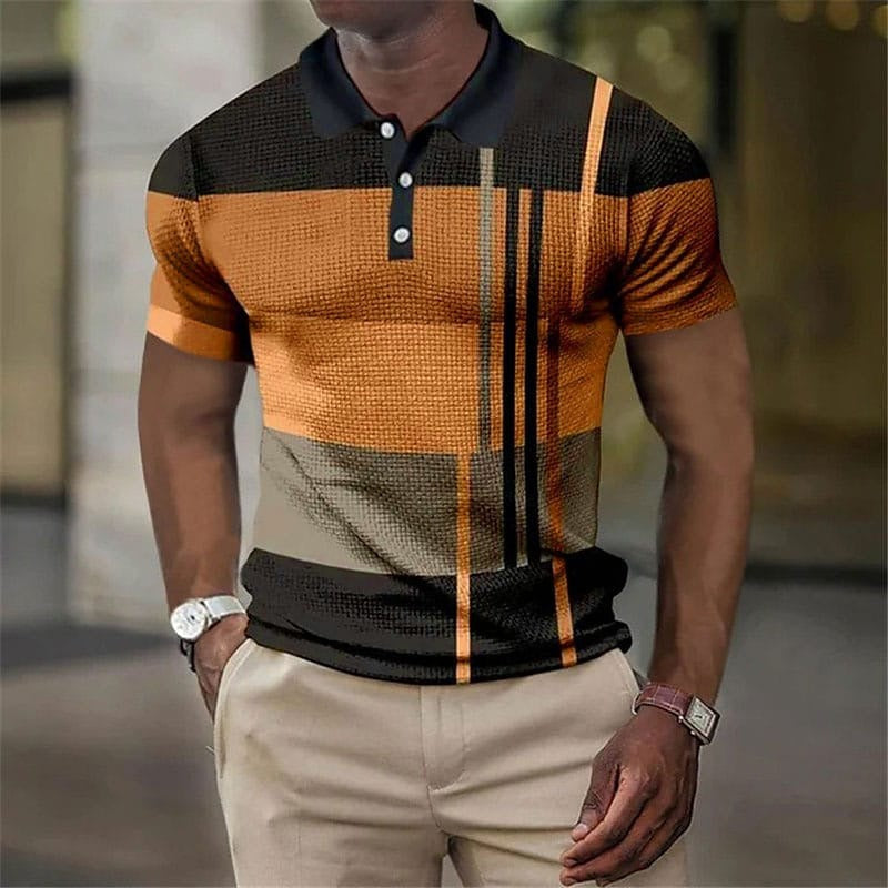 Summer Fashion Mens Polo Shirt Fashion Casual Mens Short Sleeve 3D Printing Button Golf Sweatshirt - Free Shipping - aurelia-clothing-8955