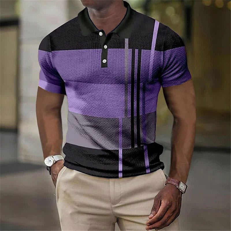 Summer Fashion Mens Polo Shirt Fashion Casual Mens Short Sleeve 3D Printing Button Golf Sweatshirt - Free Shipping - aurelia-clothing-8955