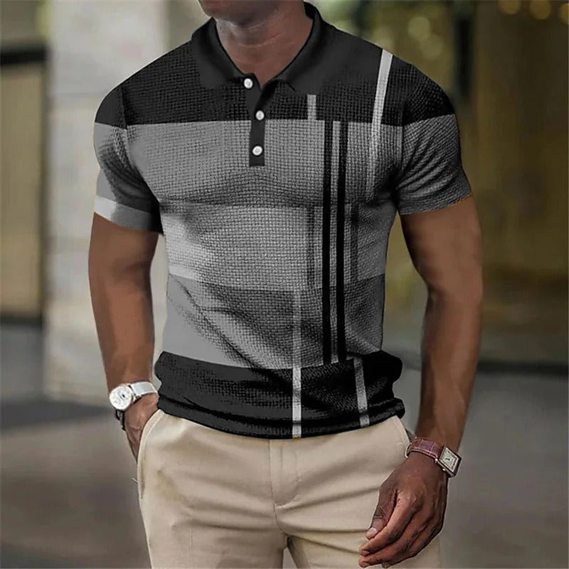 Summer Fashion Mens Polo Shirt Fashion Casual Mens Short Sleeve 3D Printing Button Golf Sweatshirt - Free Shipping - aurelia-clothing-8955