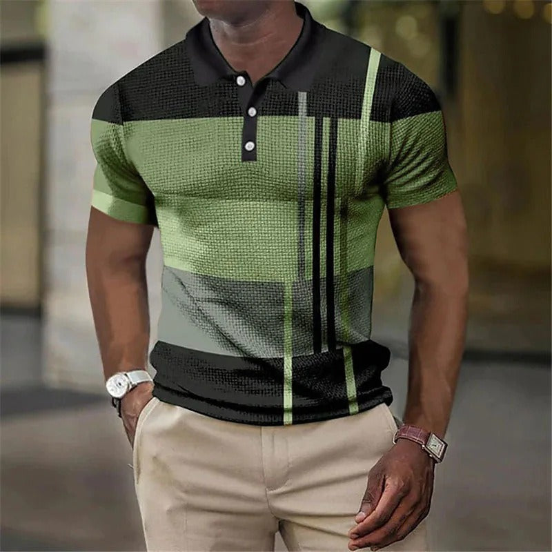 Summer Fashion Mens Polo Shirt Fashion Casual Mens Short Sleeve 3D Printing Button Golf Sweatshirt - Free Shipping - aurelia-clothing-8955
