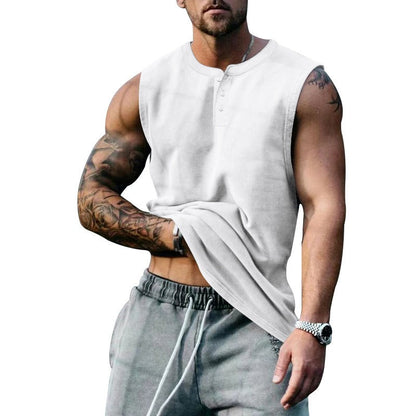 Summer Mens Youth Sports Basketball Tank Top Large Round Neck Button up Sleeveless T shirt Mens Sweetheart - Free Shipping - aurelia-clothing-8955