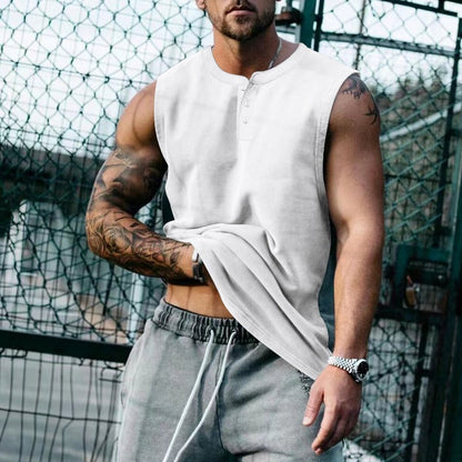 Summer Mens Youth Sports Basketball Tank Top Large Round Neck Button up Sleeveless T shirt Mens Sweetheart - Free Shipping - aurelia-clothing-8955