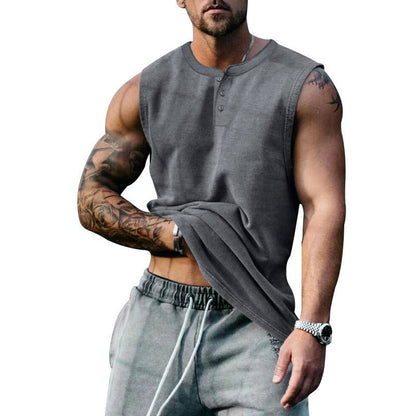 Summer Mens Youth Sports Basketball Tank Top Large Round Neck Button up Sleeveless T shirt Mens Sweetheart - Free Shipping - aurelia-clothing-8955